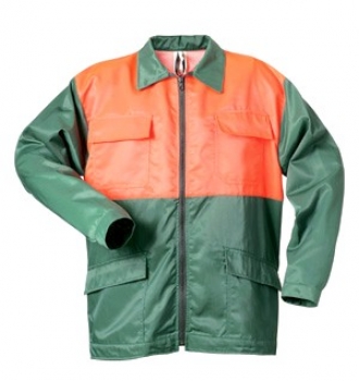 Forstarbeiter-Jacke grün-orange ohne Schnittschutz