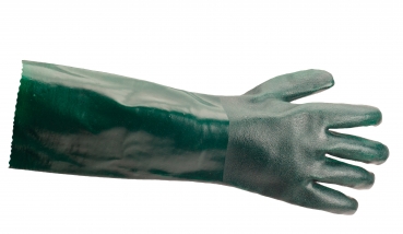 doppelt beschichteter PVC-Handschuh grün 45 cm