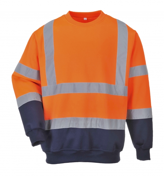 Warnschutz-Sweatshirt orange-marine