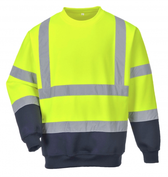 Warnschutz-Sweatshirt gelb-marine