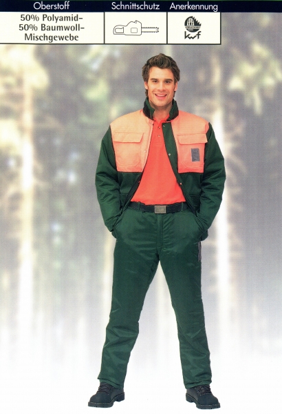 Schnittschutz Bundhose Form A grün-orange